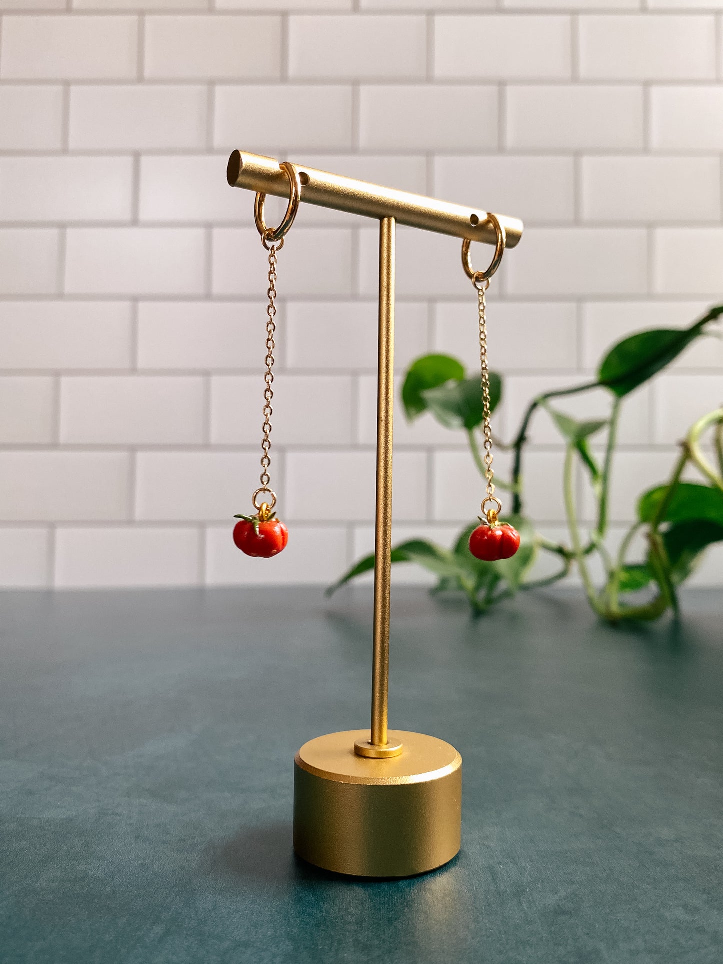 Tomato Dangle Earrings